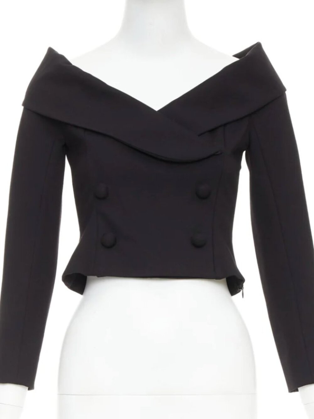 NWT Dorothee Schumacher Emotional Essense black crop off shoulder cropped top